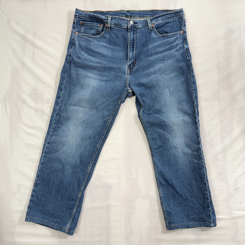 Levi's 505 Men's Straight Blue Cotton Denim Jeans 5-Pocket Button Zipper W40 L32